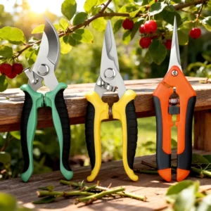 Garden Scissor Pruner with Comfortable Rubber Handle for DIY Trimming Shears Branches Cutting