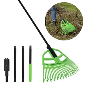 Garden Tool Detachable 30 Tines Teeth Telescopic Pole Garden Leaf Rake with Adjustable Handle Easy Storage