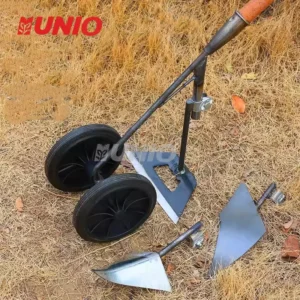 Garden Weeding Hoe Agricultural Use Manual Two-Wheeled Farming Tool Steel Forged Digging Tool with Two Wheels