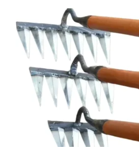Gardening Hoe Iron Weeding Rake with Glove Agricultural Tools Grasping Raking Loosening Soil Artifact Harrow Agricultural Tools