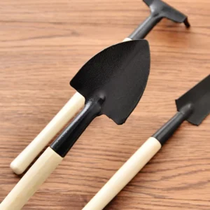 Gardening Tools Set Three Shovel Hoe Rake Plant Potted Flower Manual Wooden Handle Garden Agriculture Garden Tools