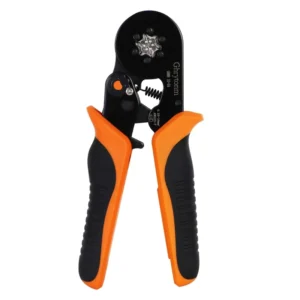 Ghrytonm Crimping Tool Kit Self Adjusting Ratchet Wire Terminal Crimper for AWG 10-6 with 1800 Copper Ferrules Black Orange
