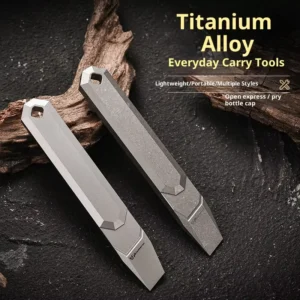 Gr5 Titanium Pry Bar for Outdoor Camping Mini Pry Bar Portable Crowbar Bottle Opener EDC Tools Multifunctional Key Accessory