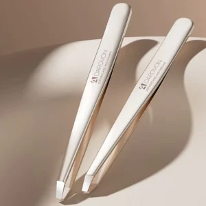 Great Precisson Flat and Slant Pointed Professional Stainless Steel Tweezer for Eyebrow Facial Body Hair Men Women Custom Logo