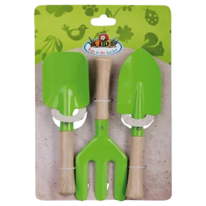 Green 3 Age+ FSC 100% Children’s Garden Hand Tools Fork Shovel Spade Set 3