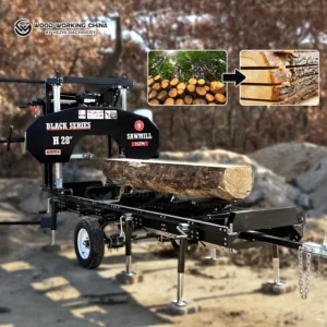 H28 Industrial Electric Diesel Wood Cutting Bandsaw Horizontal Band Saw Mill Mobile Portable Sawmill