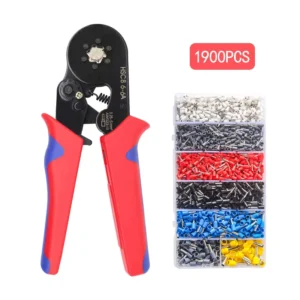 HSC8 6 6A Wire Clamp Kit 0.25 6mm2 23 10 AWG Tubular Ferrule 6 6A Terminal Crimping Pliers Nylon Plastic Cutting Wire Crimper