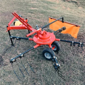 HT100 Small Tractor Mounted Rotary Hay Rake for Tractor Finger Wheel PTO Driven Grass Spreading