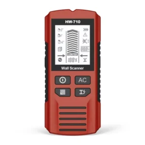 HW 710 5 in 1 Wall Scanner Metal Detector Stud Finder Measuring Instrument Red