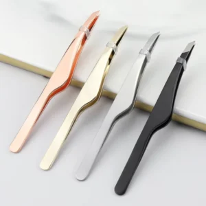 Hair Removal Tweezer Stainless Steel Eyebrow Tweezers Slant Tip Volume Eyelash Durable Professional Precision Clip Makeup Tools