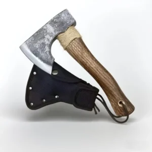 Hand Forged Carbon Steel Camping Axe Sheath Viking Style Wood Handle Hatchet 4 Cutting Edge Industrial DIY Grade