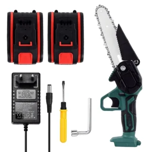 Handheld Cordless Lithium Ion 6 Inch Electric Chainsaw Battery Charger for Garden Household Pruning Portable Logging Saw