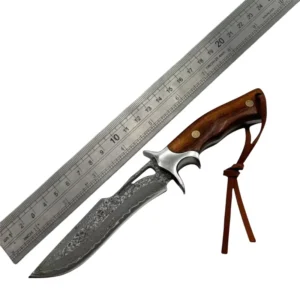 Handmade Damascus Steel Fixed Blade Knife Wooden Handle Outdoor Survival Pocket Gift OEM Utility Knife for Camping