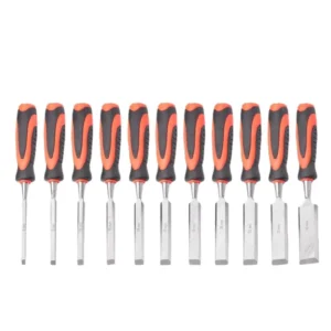 Handmade High Carbon Steel Multi Function Woodworking Carving Chisel Set Grooving Punching Chisels Carbide Tip Rubber Handle