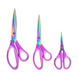 Hanview Scissor & Shear Stocked rainbow Copper Blade Shears 7 Inch Office pink Shear Scissors