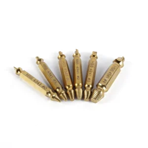 Hardened Fine 6pc Set Screw Tool Slip Thread End Wire Extractor Bolt Screw Remover with Broken Head