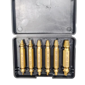 Hardened HSS 4341 Screw Extractor Set Double End 4 5 6PC Broken Bolt Remover for Home Auto Repair Tools