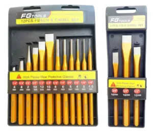 Hardware Punching Tools 12 Piece Steel Flat Chisel Set Cone Punch Cylindrical Punch Special Chisel for Chiseling Iron
