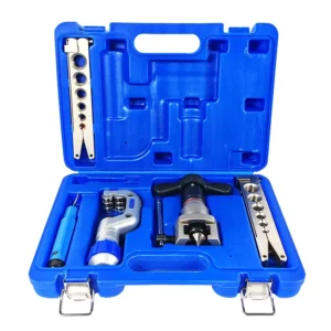 Heavy Duty Eccentric Flaring Tools Set and 45 Degree Tube Cutter Kit for 15 Dies Sizes Refrigeration