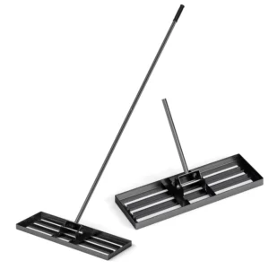 Heavy Duty Ergonomic Handle Lawn Leveling Rake Effort-Saving Soil Landscape Tool for Garden Backyard Golf Courses Farm Pastures