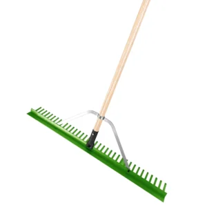 Heavy Duty Farm Garden Leaf Rake with Aluminum Head and Wooden Handle Customizable Length Warranty