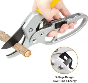 Heavy Duty Hand Pruners Ratchet Garden Scissors Shears Professional Cut Tool