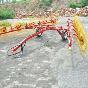 Heavy Duty Hydraulic Folding Wheel Rake 6.5m Super Raking Width for 38.7kW+ Tractor