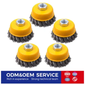 Heavy Duty Industrial Wire Cup Brush Set for Angle Grinder Steel Wire Spiral Coil Brush for Metal Grinding & Polishing