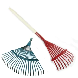Heavy Duty Stainless Steel Grass Rake with 1.2m Wooden Handle 22/25 Teeth Leaf Rake for Garden Lawn Yard Cleaning