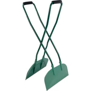 Heavy Duty Steel Long Handled Retractable Leaf Grabber Rake Garden Waste Grass Collector Manual Hand Tool Picking Leaves