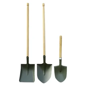 Heavy Duty Steel Shovel with Wooden Handle Durable Garden Construction Spade for Digging Farming and Snow Removal