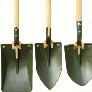 Heavy Duty Steel Shovels Camping Spades Wooden Handles Yellow Point Blade 45 Blade Angle 418mm 3 Year Warranty