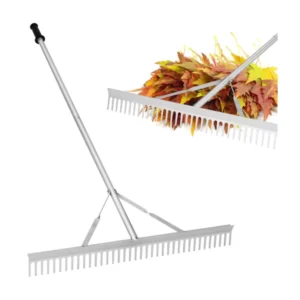 Heavy duty Agricultural Gardening Rake with Lightweight and Durable Aluminum Handle for Plant Care and Lawn Mowing