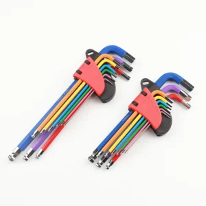 Hex Key Set 9PCS 1.5mm-10mm Colorful Metric Universal Ball Head Hex L Shape Allen Wrench Spanner Screwdriver Hand Tool Repairing