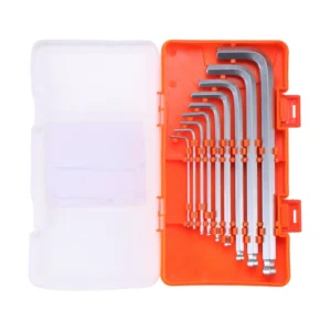 Hex Key Set 9PCS Metric Allen Key Set Extra Long with Ball End T Handle CRV & S2 Steel 1.5mm 10mm