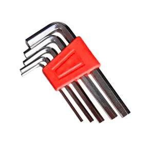 Hi Spec 5pc Compact Hex Allen Key Wrench Set Metric Sizes 2-6mm Stainless Steel 0.05kg Small Plastic Holder Household Repair DIY