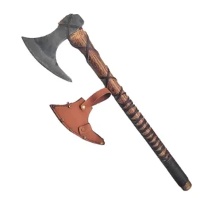 High Carbon Steel Double Blade Axe Wood Handle Industrial Grade Viking Tool 60cm Overall Length