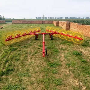 High-Power Tractor Hay Rake, 12-Rotor 7m Width, Heavy Hydraulic Folding Design