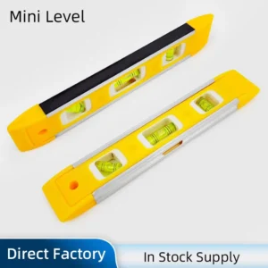High Precision Aluminum Spirit Level Industrial ABS Plastic Made China Factory 3 Bubble 45 90 180 Degree Torpedo Level