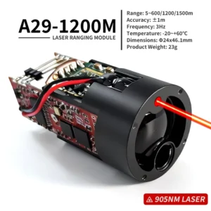 High Precision Laser Rangefinder Module Red Dot Aiming 0.3° Beam Axis Alignment