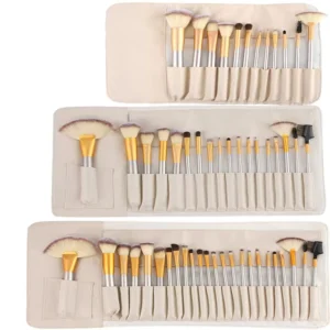 High Quality Beige White Synthetic Hair Makeup Brushes Professional 12 18 24pcs Makeup Brush Set