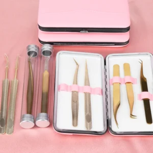 High Quality Custom Eyelash Extension Tweezers 90 Degree Volume L Shaped Tips Stainless Steel Pointed Tip Type Factory