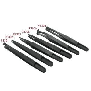 High Quality Multifunction Black ESD Anti static Plastic Tweezer for Industrial