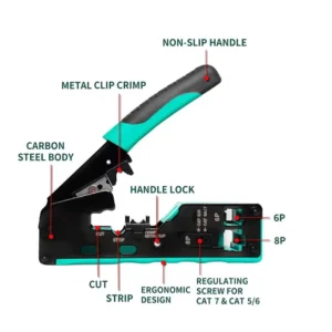 High Quality Multifunctional Wire Crimper CAT5e 6 7 Crimping Tool Rj45 Connector Tools Rj45 Connector Plug Crimp Tool
