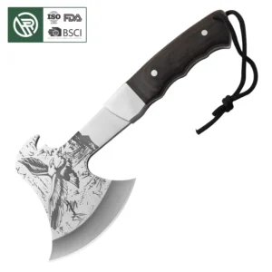 High Quality OEM Wood Handle Portable Survival Viking Hand axe Camping Hatchet Axe with Nylon Sheath
