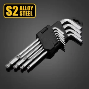 High Quality Professional Industrial Grade Carbon Steel Metric Allen Wrench Set Double Head L Shaped Ball Hex Adjustable