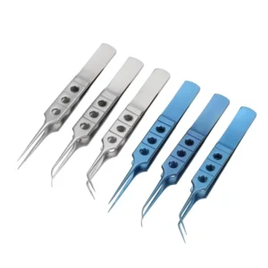 High Quality Stainless Steel Ophthalmic Surgery Toothed Elbow Hair Implant Tweezer for Surgical Instruments