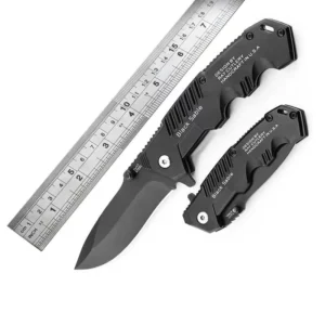 High Quality Stainless Steel Pocket Hunting Knives Outdoor Climbing Gift Black Blade Folding Knife