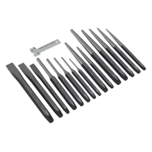 High Quality and Steel 16 piece Punch and Chisel Set for Wood Working and Masonry Use