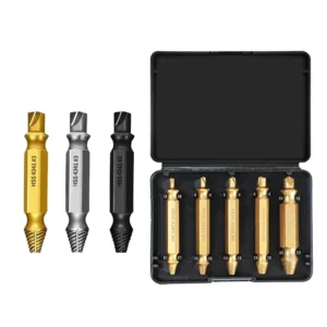 High Speed 4341 Steel Double Head Set Double Ended Broken Silky Thread Screw Extractor Efficient Bolt Screw Remover